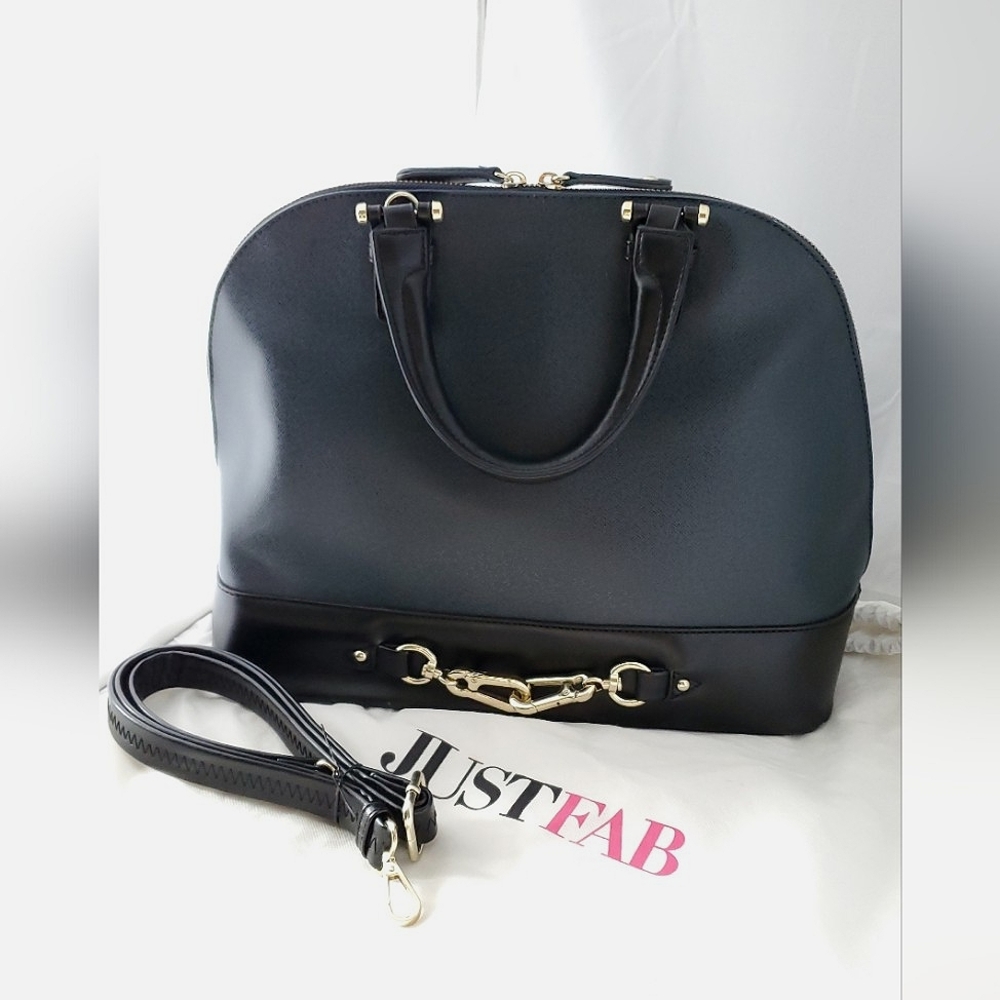 Chic 'Arrival' Bag by JustFab, Navy w/ Gold Hardware